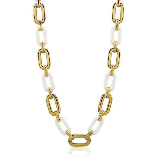 Collier en acrylique Jenna - Blanc