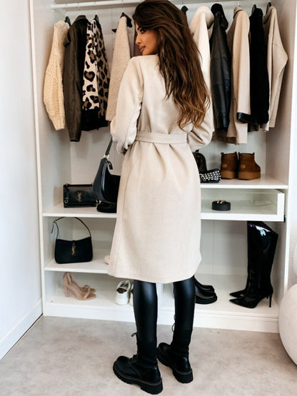 Veste à double boutonnage simple et tendance de couleur unie pour l'hiver 