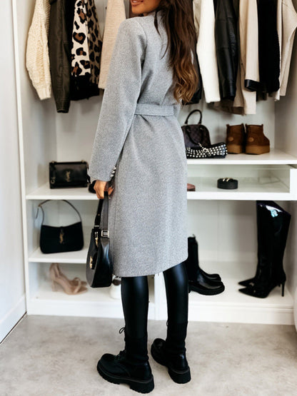 Veste à double boutonnage simple et tendance de couleur unie pour l'hiver 