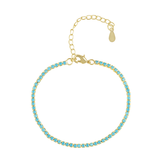 Pulsera de tenis Chloe turquesa
