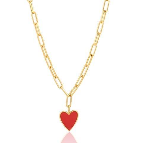 Collier cœur en émail Jamie