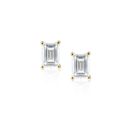 Clous d'oreilles taille émeraude Katie