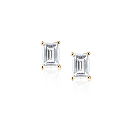 Clous d'oreilles taille émeraude Katie