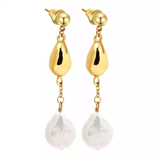 Boucle d'oreille pendante en perles Layla