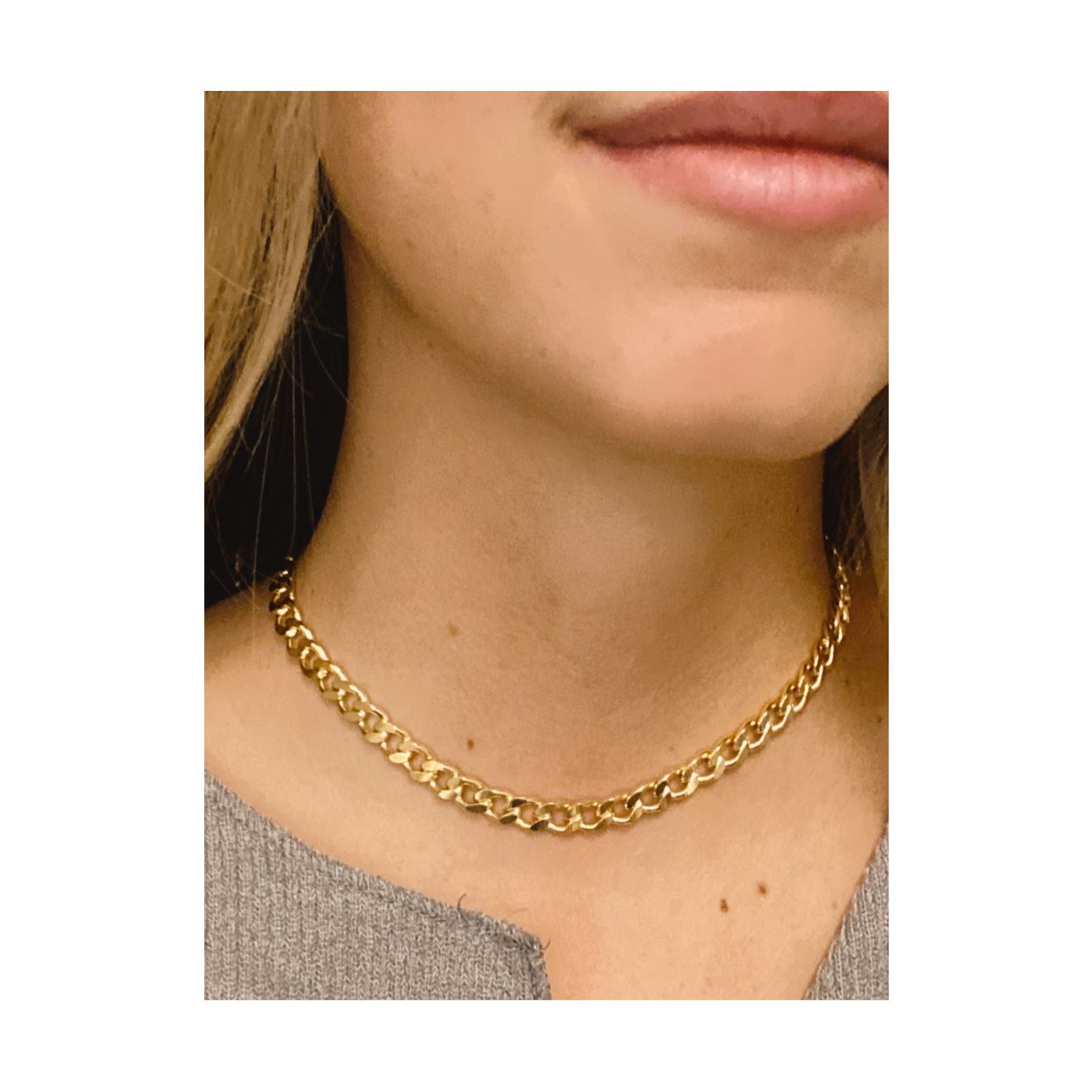 Collier ras du cou à maillons cubains Leila