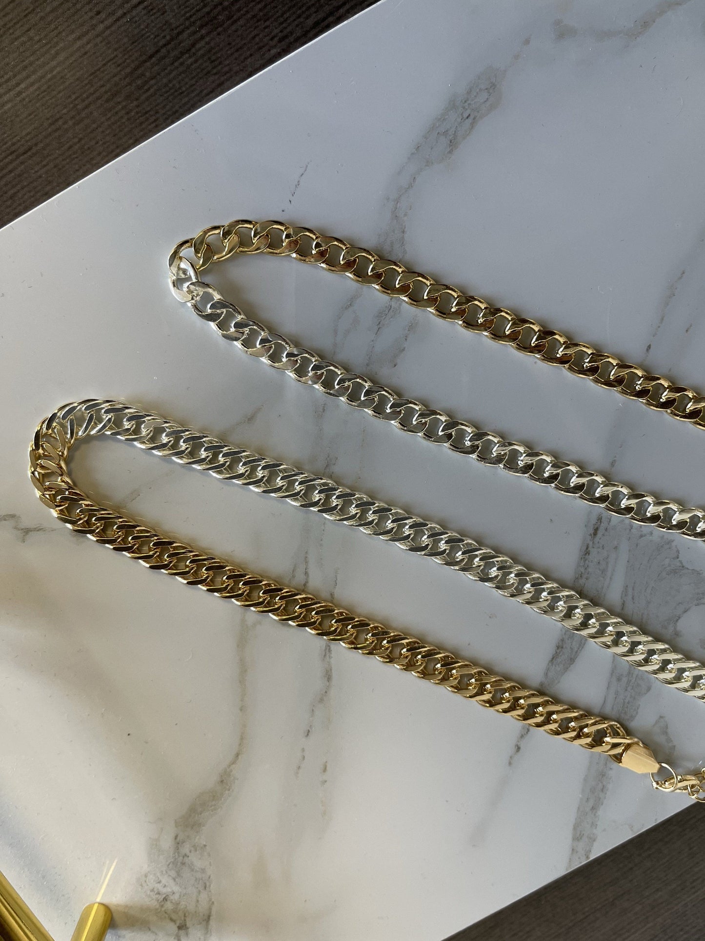 Leila Link Necklace -Two Tone