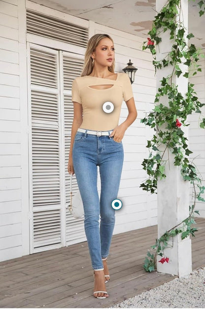 Hauts une pièce à manches longues et côtelés pour femme, vêtements d'automne tendance, taille S