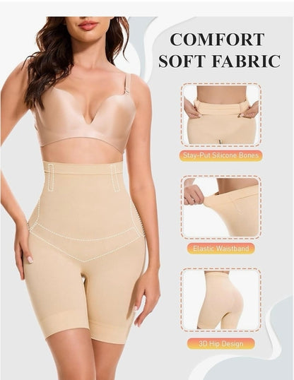 Fajas moldeadoras de abdomen para mujer, pantalones cortos sin costuras de cintura alta