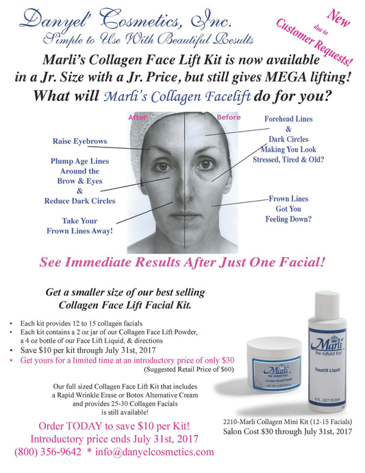 Mini kit de lifting facial con colágeno Marli Skin Care: suaviza, corrige y revitaliza.