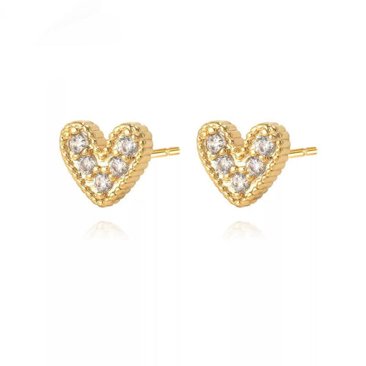 Pendientes de corazón pavé de Nia