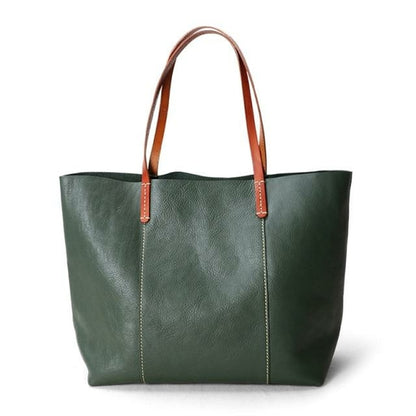Sac fourre-tout simple en cuir véritable