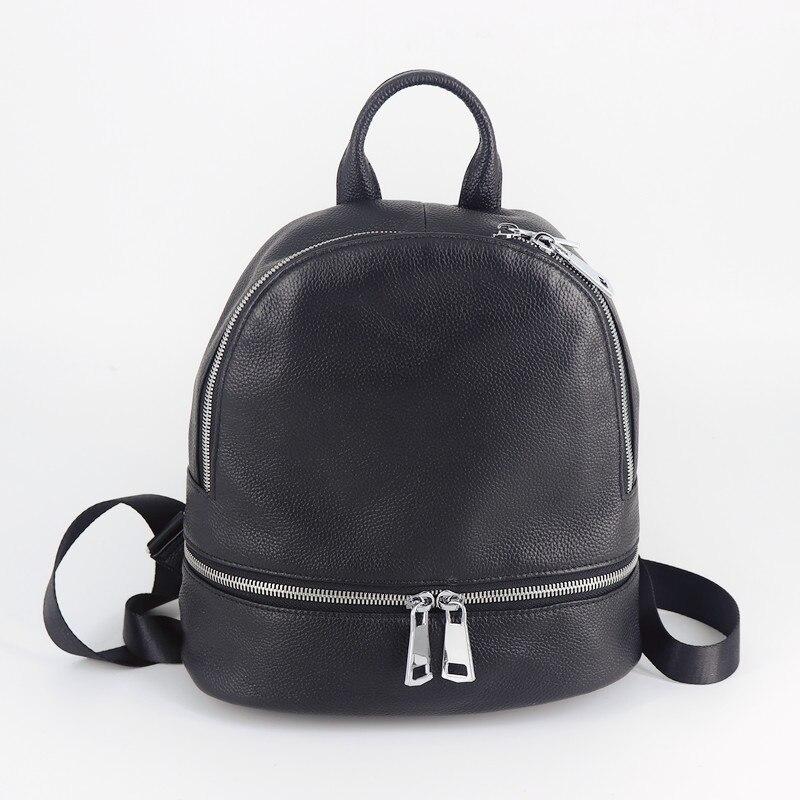Mochila elegante de cuero negro