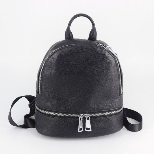 Mochila elegante de cuero negro