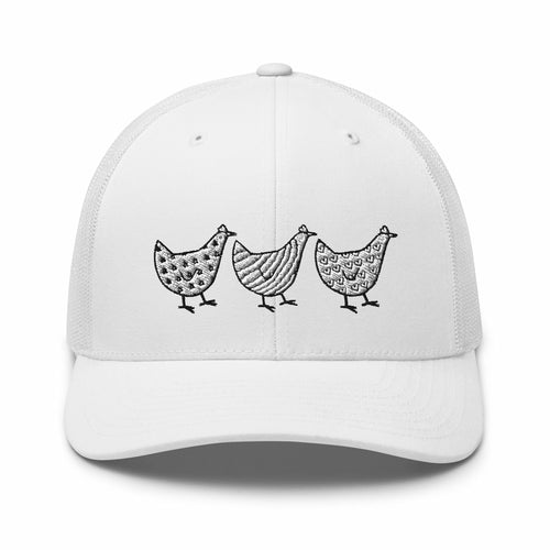 Casquette de camionneur Jacki Easlick Three Chickens