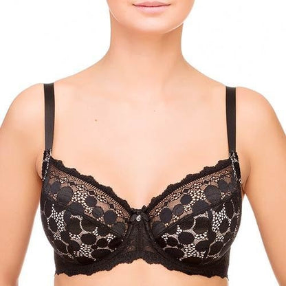 Soutien-gorge semi-transparent en dentelle à pois pour silhouette généreuse Lauma Pearly Shadow