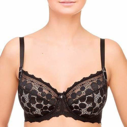 Soutien-gorge semi-transparent en dentelle à pois pour silhouette généreuse Lauma Pearly Shadow