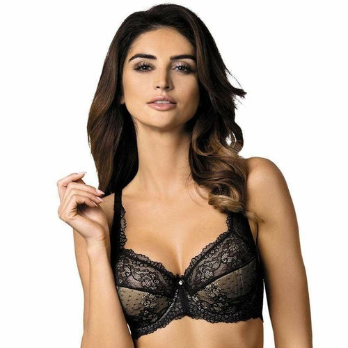 Sujetador con relleno de encaje semitransparente Gorteks Scarlet Black