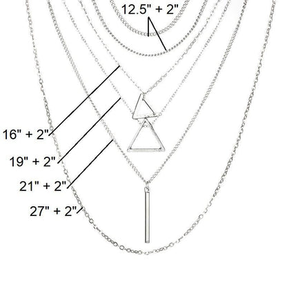 Collier multicouche double triangle