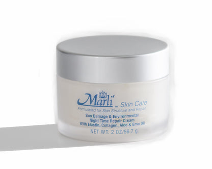 Crema reparadora nocturna contra daños solares y ambientales 