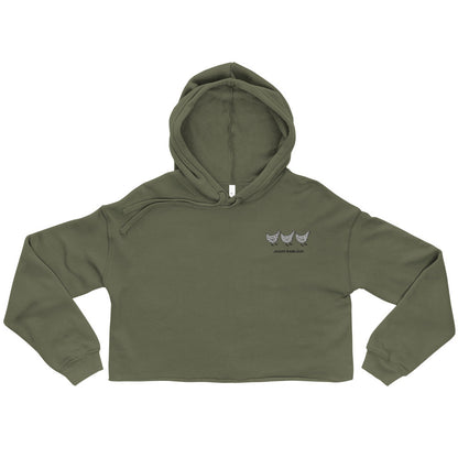 Sudadera corta con capucha de Jacki Easlick "Tres Pollos"