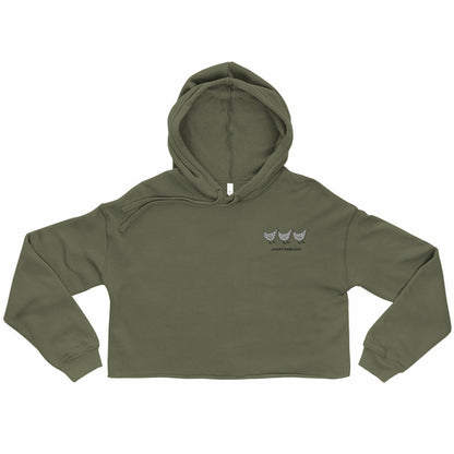 Sudadera corta con capucha de Jacki Easlick "Tres Pollos"