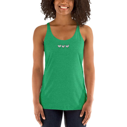 Camiseta de tirantes con espalda nadadora para mujer de Jacki Easlick Three Chicken