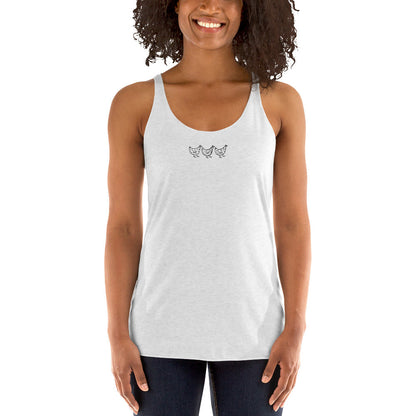 Camiseta de tirantes con espalda nadadora para mujer de Jacki Easlick Three Chicken