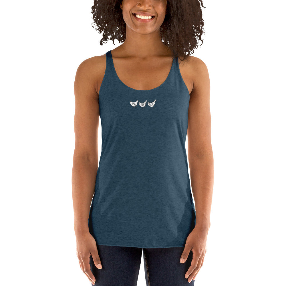 Camiseta de tirantes con espalda nadadora para mujer de Jacki Easlick Three Chicken