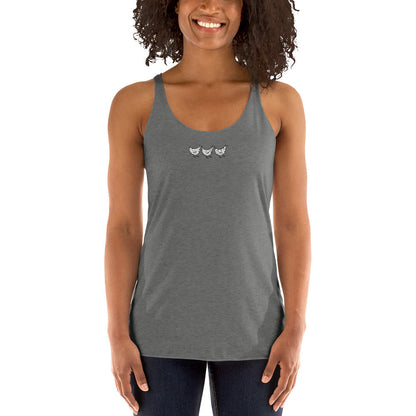 Camiseta de tirantes con espalda nadadora para mujer de Jacki Easlick Three Chicken