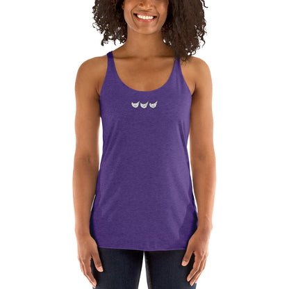 Camiseta de tirantes con espalda nadadora para mujer de Jacki Easlick Three Chicken