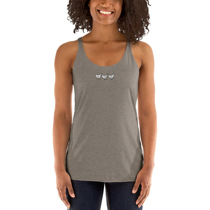 Camiseta de tirantes con espalda nadadora para mujer de Jacki Easlick Three Chicken