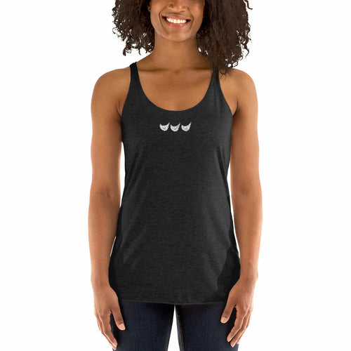 Camiseta de tirantes con espalda nadadora para mujer de Jacki Easlick Three Chicken