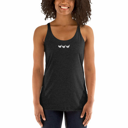 Camiseta de tirantes con espalda nadadora para mujer de Jacki Easlick Three Chicken