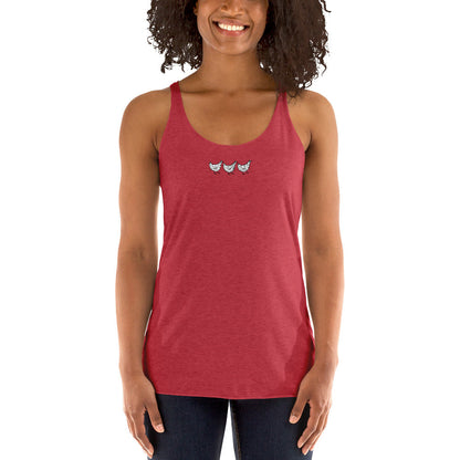 Camiseta de tirantes con espalda nadadora para mujer de Jacki Easlick Three Chicken