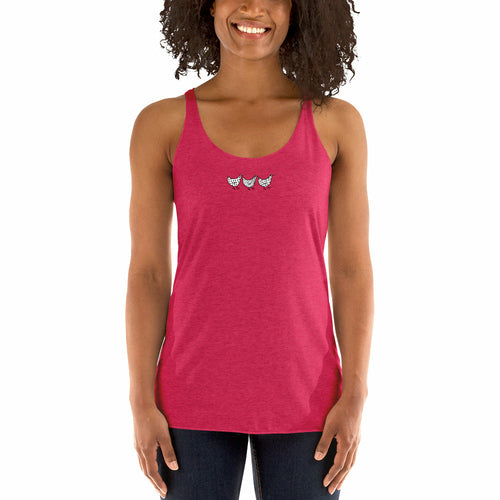 Camiseta de tirantes con espalda nadadora para mujer de Jacki Easlick Three Chicken