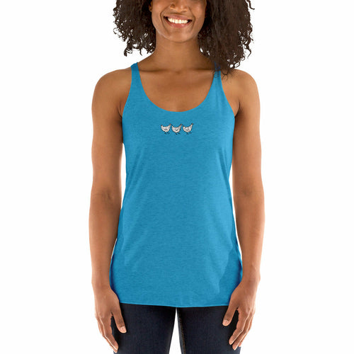 Camiseta de tirantes con espalda nadadora para mujer de Jacki Easlick Three Chicken